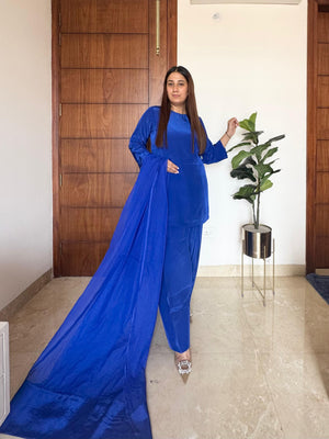 Royal Blue Noor-e-farsi suit