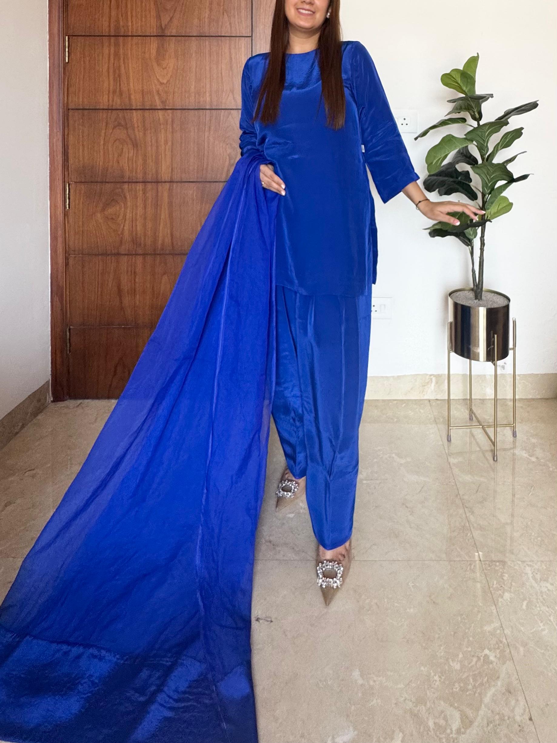 Royal Blue Noor-e-farsi suit