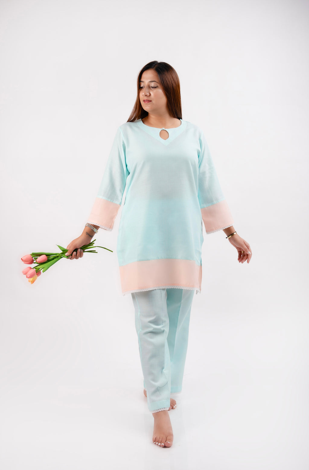 Baby blue Everyday muse cotton linen Co-ord set