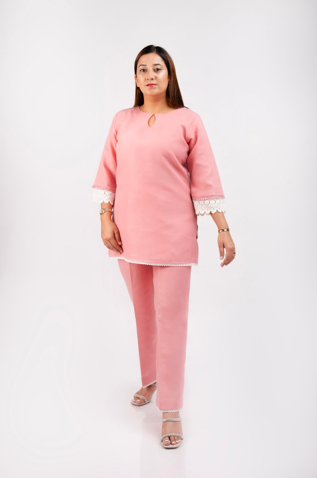 Flamingo pink Everyday muse cotton linen co-ord set