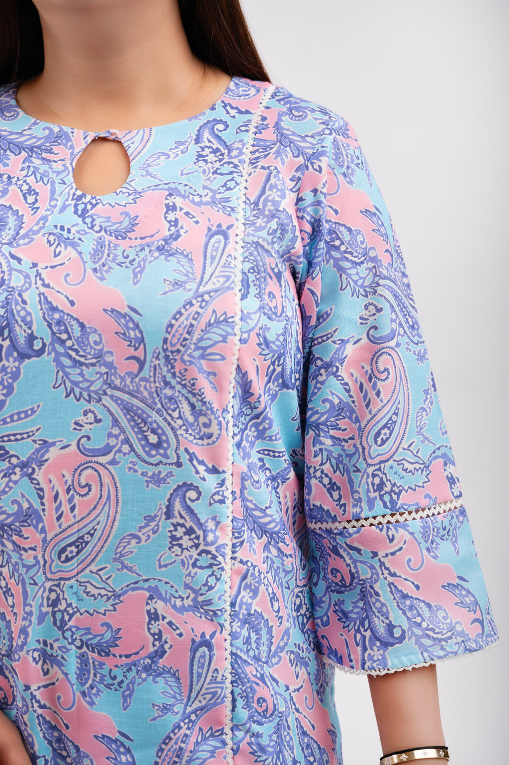 Cornflower blue Kurta with farsi salwar